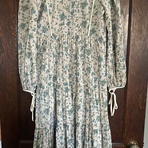 Christy Dawn Floral Maxi Dress in Cream and Green